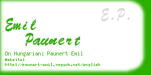 emil paunert business card